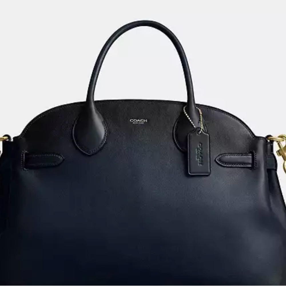 Coach Black Leather Tote Bag